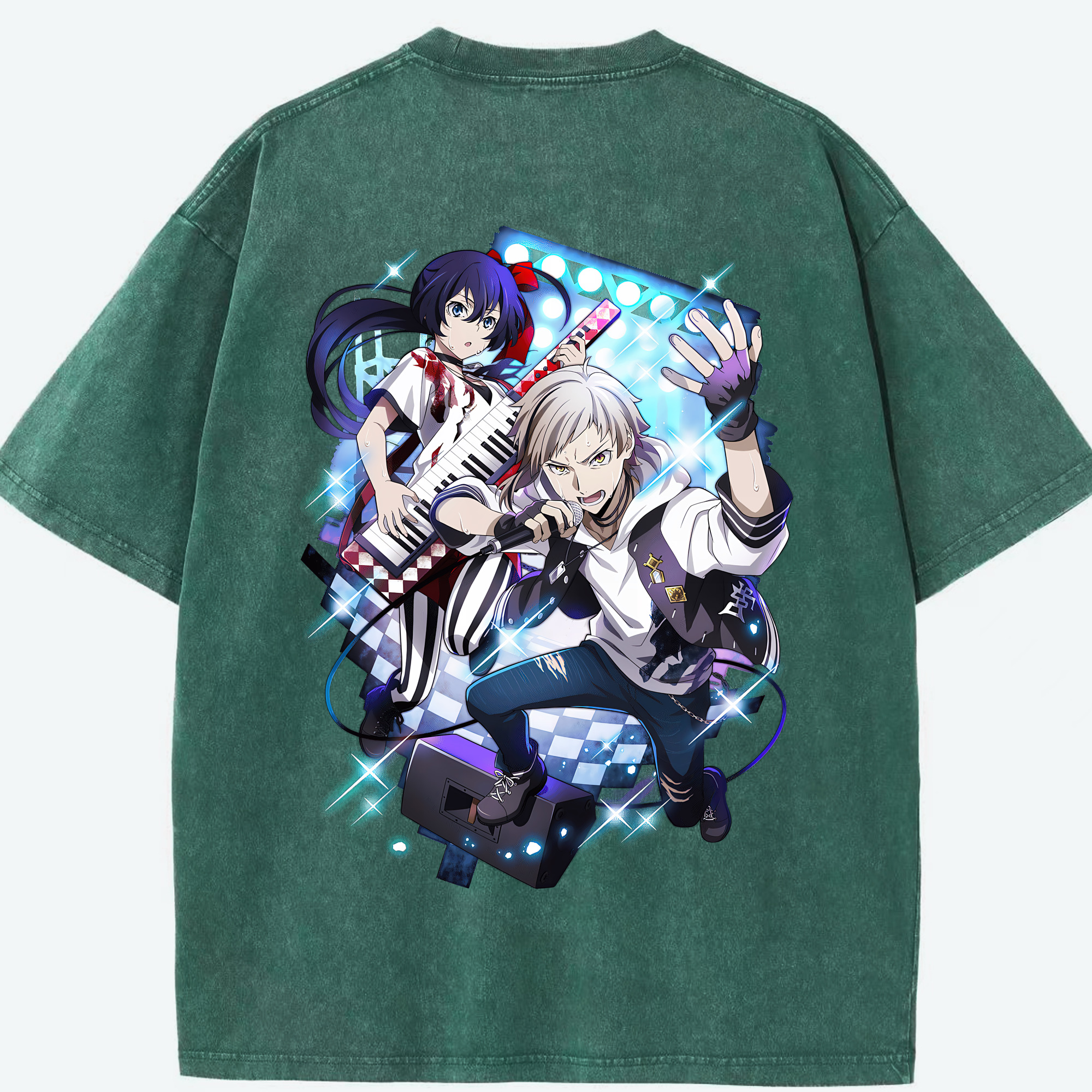 （画像用） 文豪ストレイドッグス Bungo Stray Dogs 綿100% ヴィンテージ風 半袖Tシャツ（背面プリント）